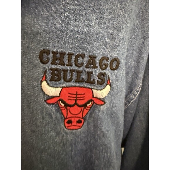 Jump Ball Club LONG SLEEVE DENIM CHICAGO BULLS SHIRT-SIZE 18 Mens Small - Picture 6 of 9